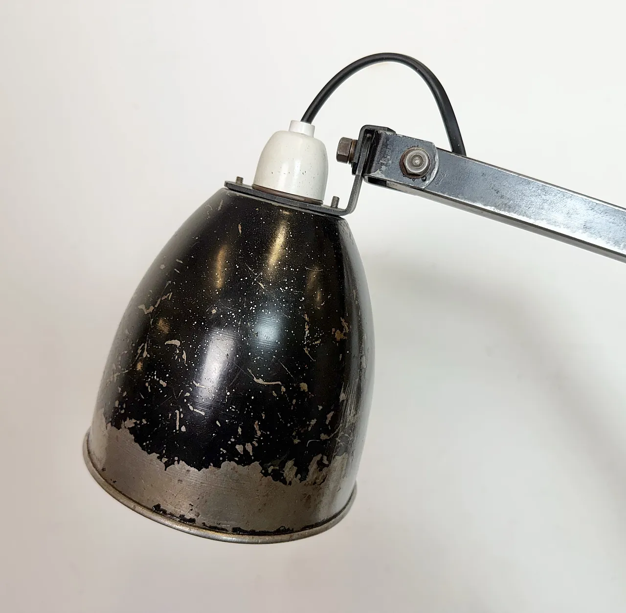 Industrial Black Adjustable Wall Lamp from Memlite, 1960s 5