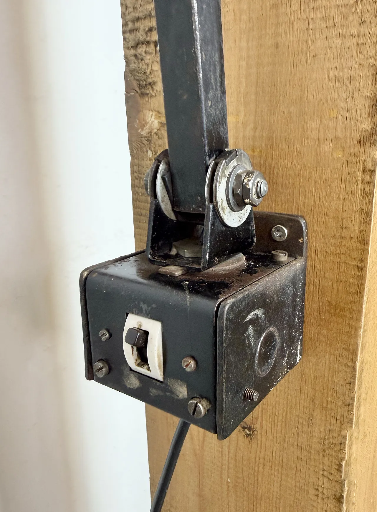 Industrial Black Adjustable Wall Lamp from Memlite, 1960s 8