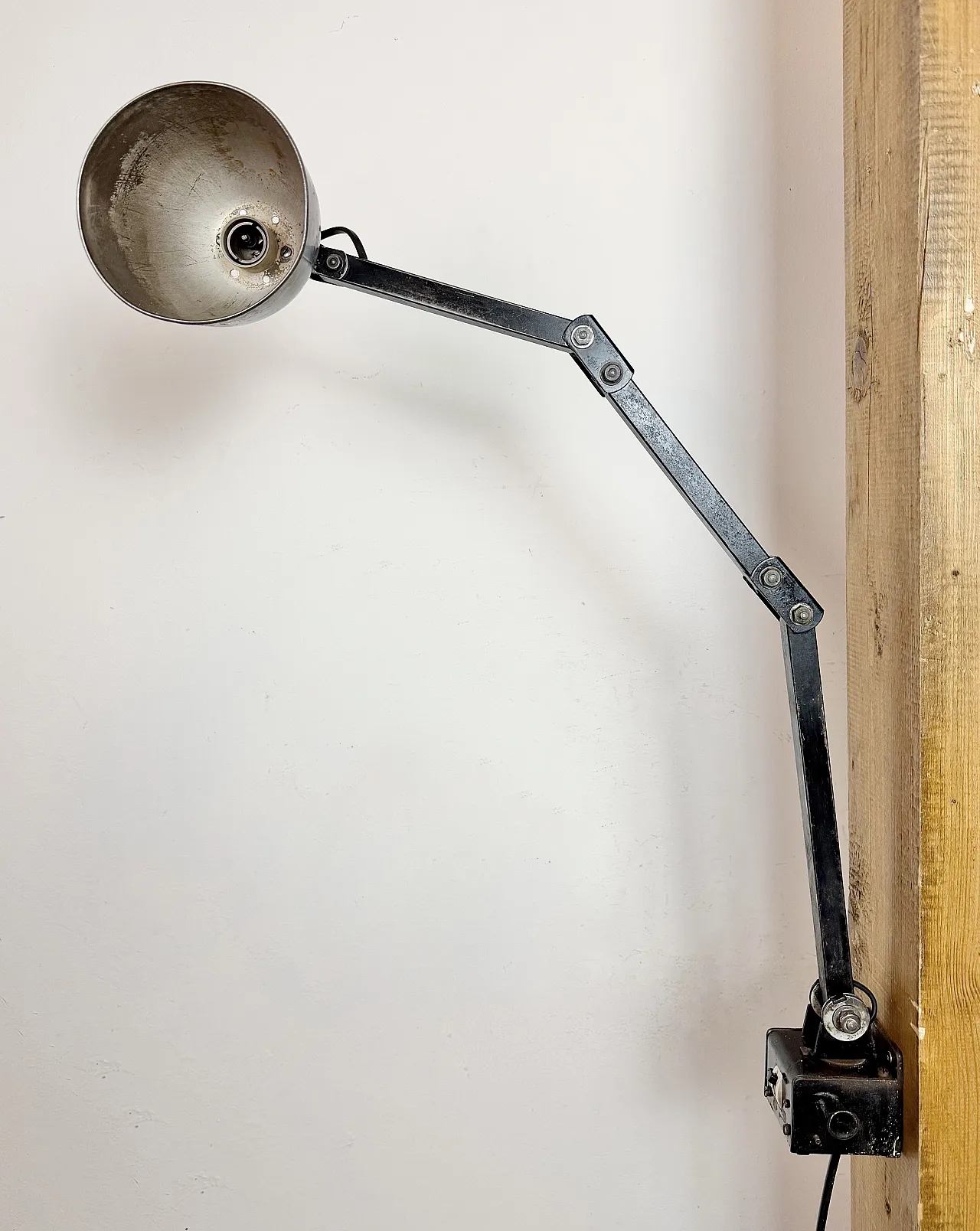 Industrial Black Adjustable Wall Lamp from Memlite, 1960s 9