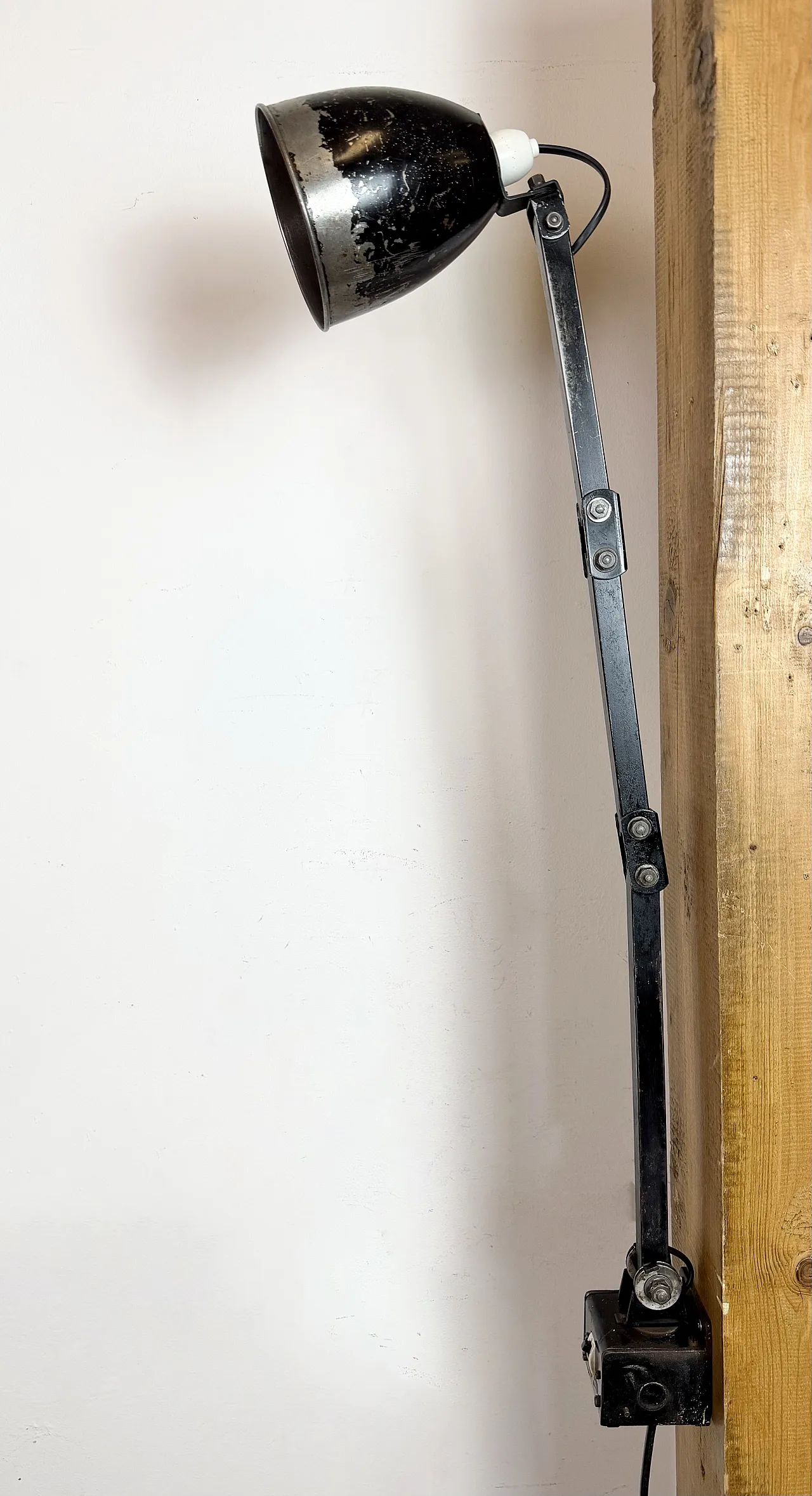 Industrial Black Adjustable Wall Lamp from Memlite, 1960s 13