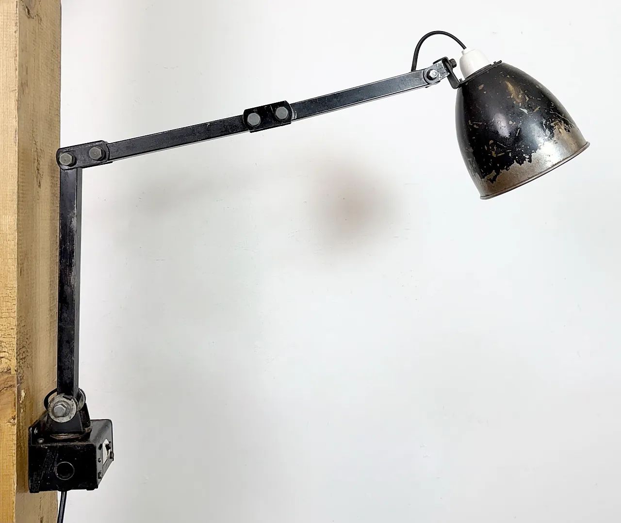 Industrial Black Adjustable Wall Lamp from Memlite, 1960s 15