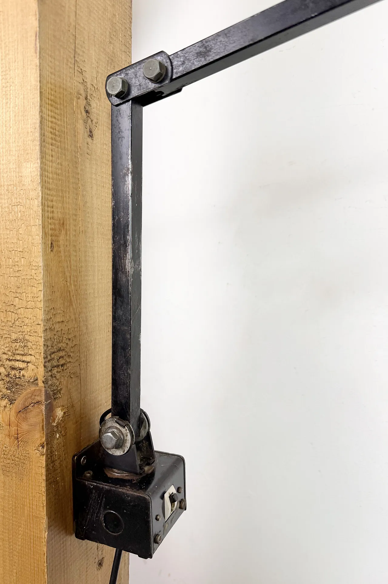 Industrial Black Adjustable Wall Lamp from Memlite, 1960s 18