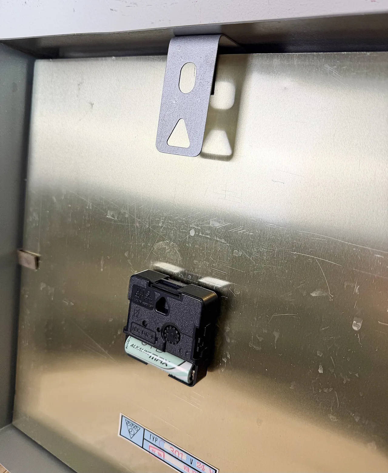 Grey Industrial Square Wall Clock from Pragotron, 1970s 15