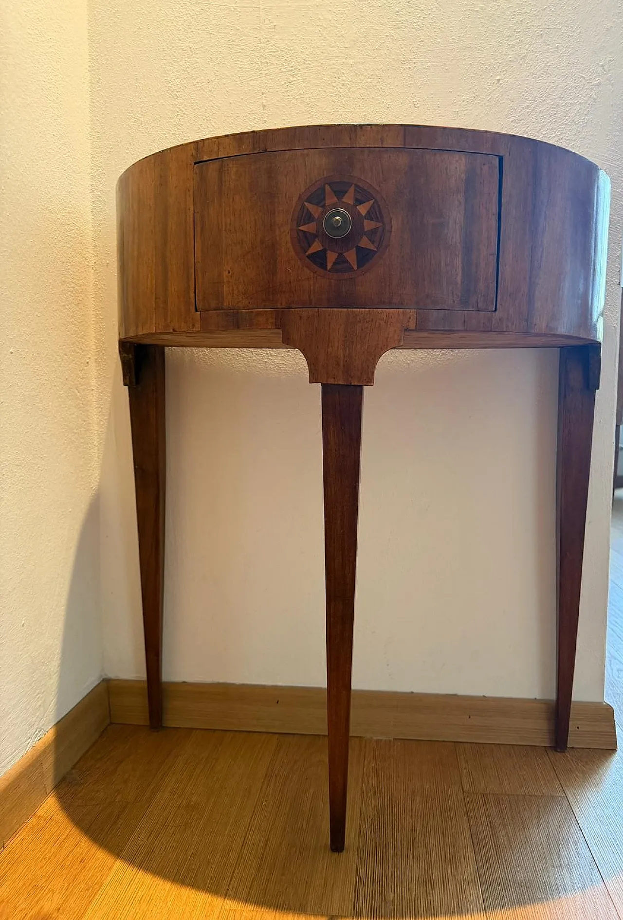 Mid-century Italian Neoclassical style inlaid walnut Atelier, 50s 12