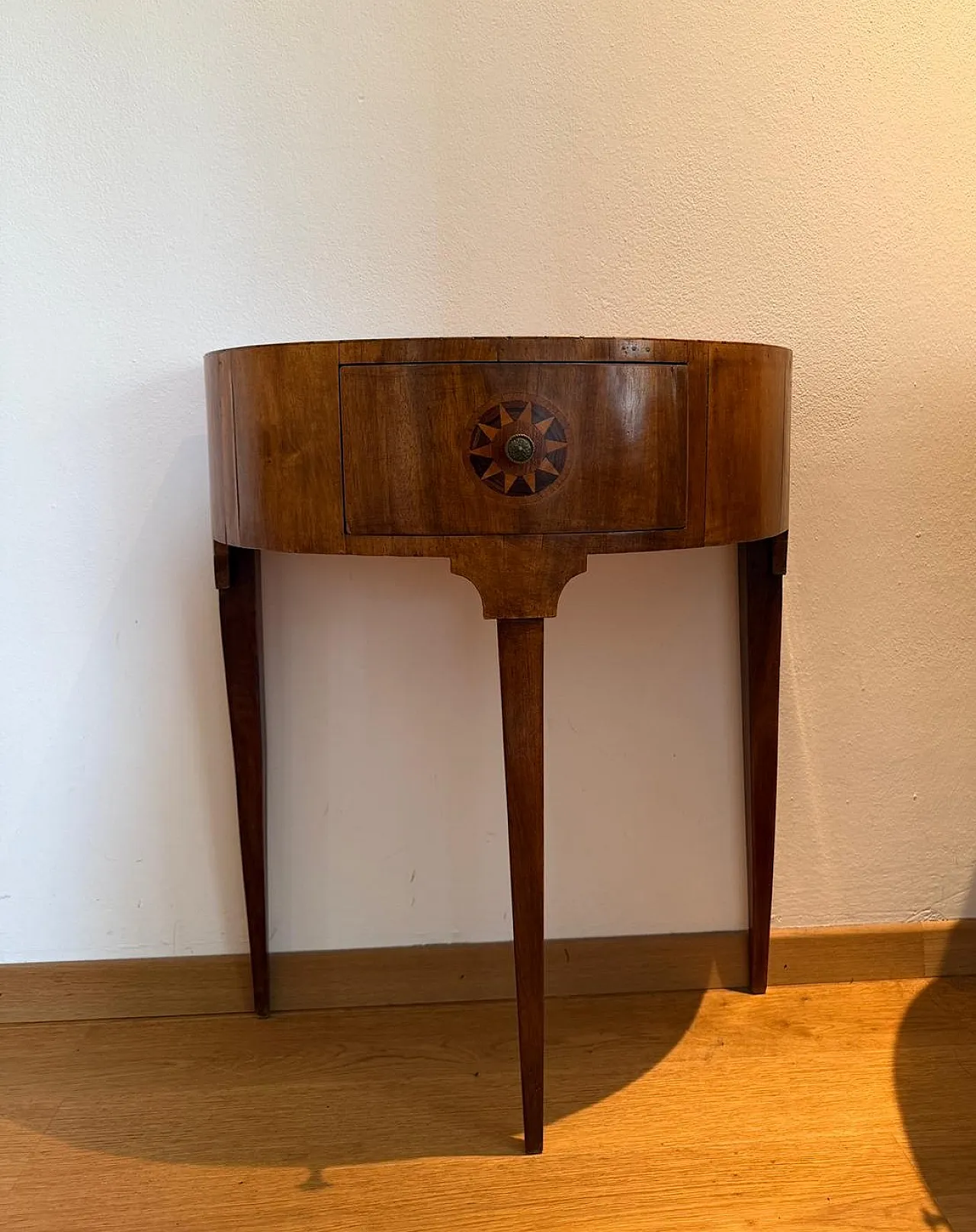 Mid-century Italian Neoclassical style inlaid walnut Atelier, 50s 14