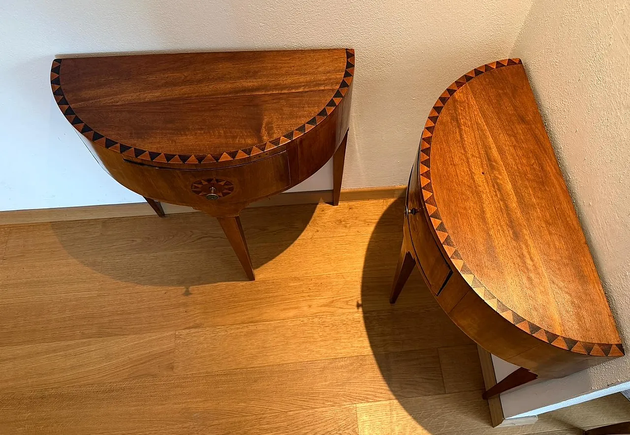 Mid-century Italian Neoclassical style inlaid walnut Atelier, 50s 15