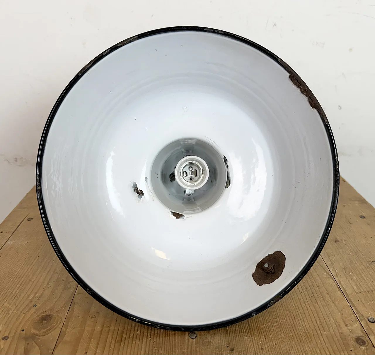 Industrial Black Enamel Scissor Ceiling Lamp, 1930s 19