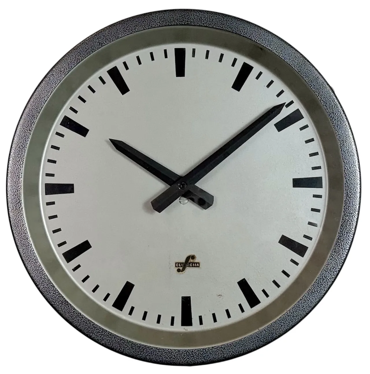 Grey Industrial Factory Wall Clock from Elfema, 1960s 1