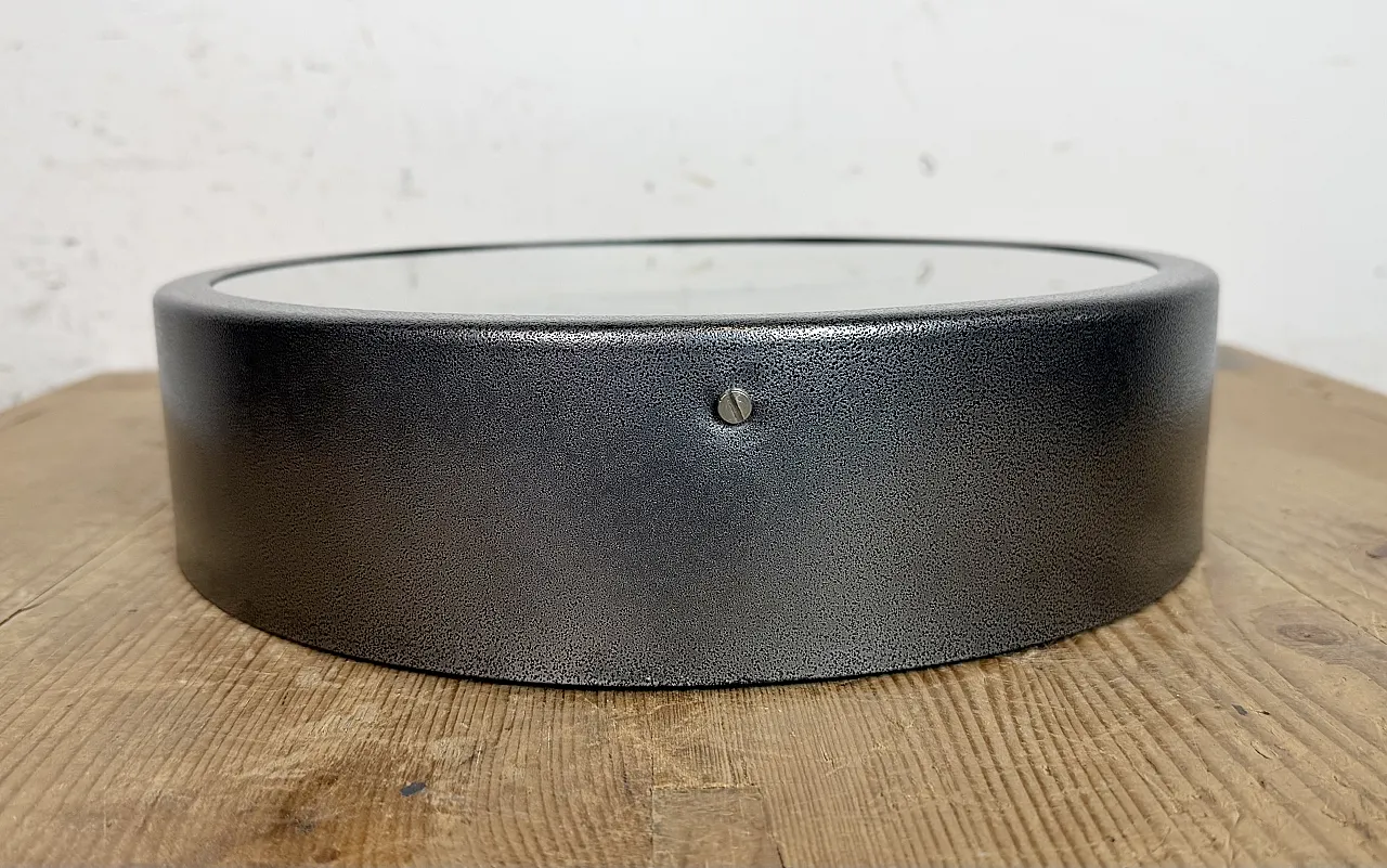 Grey Industrial Factory Wall Clock from Elfema, 1960s 9