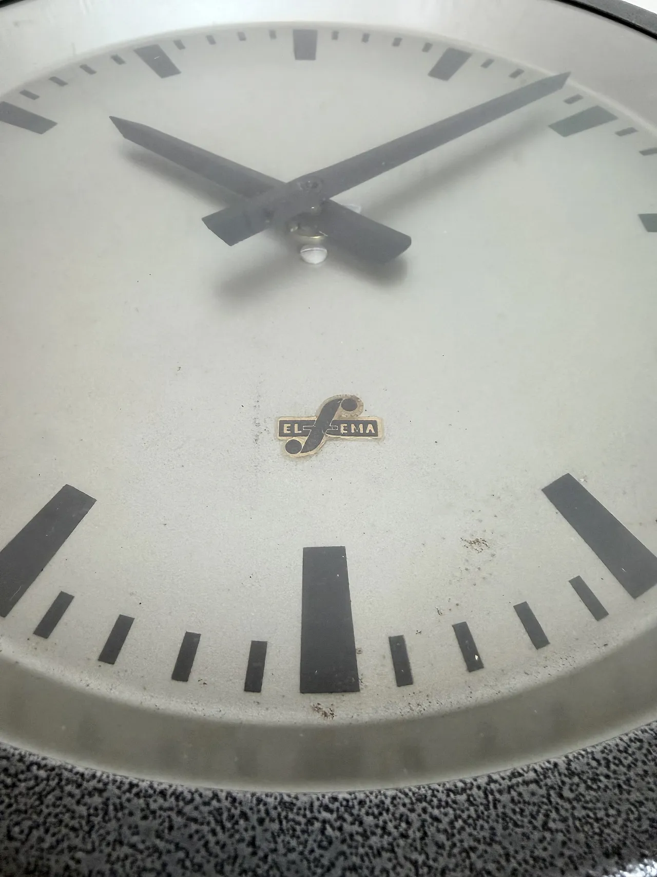 Grey Industrial Factory Wall Clock from Elfema, 1960s 14