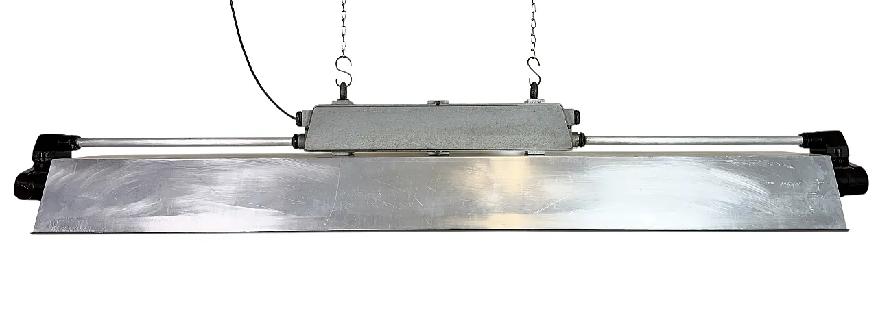 Industrial Grey Tube Light from Elektrosvit, 1970s 1