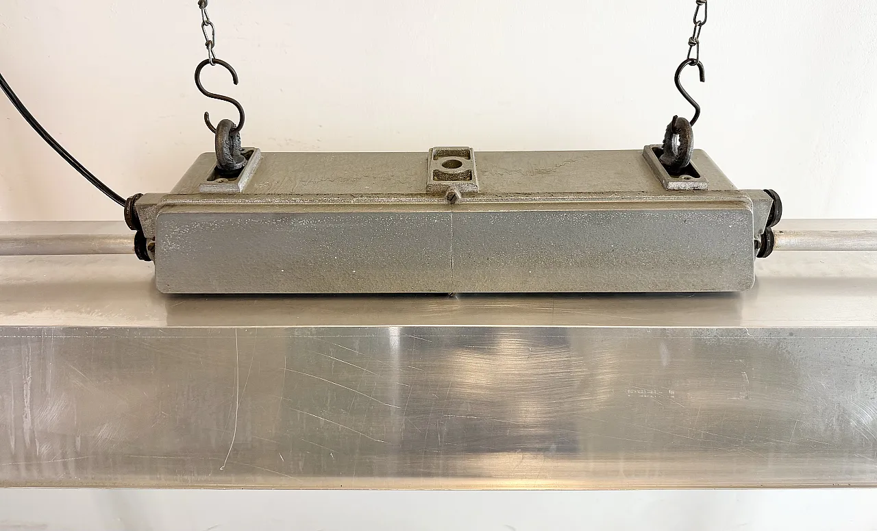 Industrial Grey Tube Light from Elektrosvit, 1970s 3