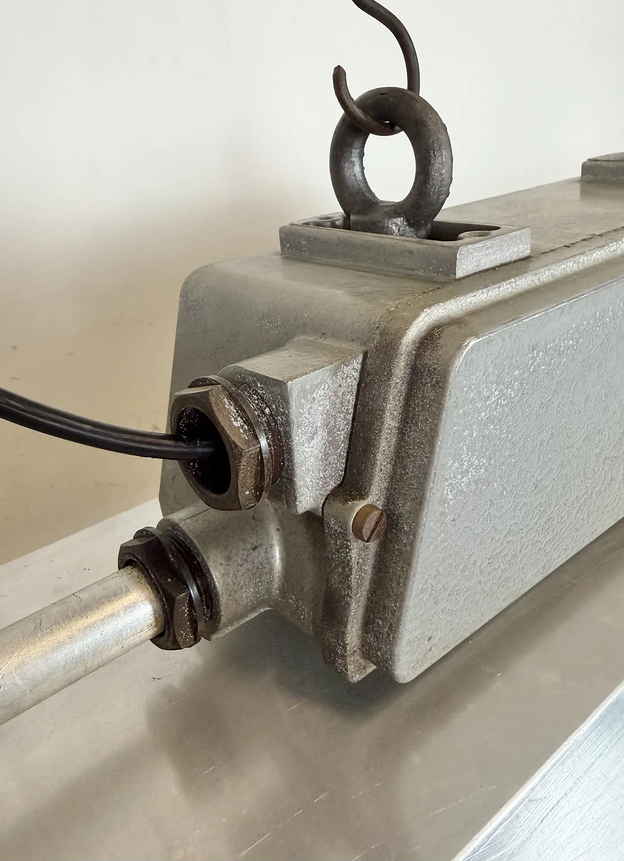 Industrial Grey Tube Light from Elektrosvit, 1970s 7