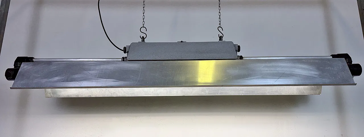 Industrial Grey Tube Light from Elektrosvit, 1970s 10