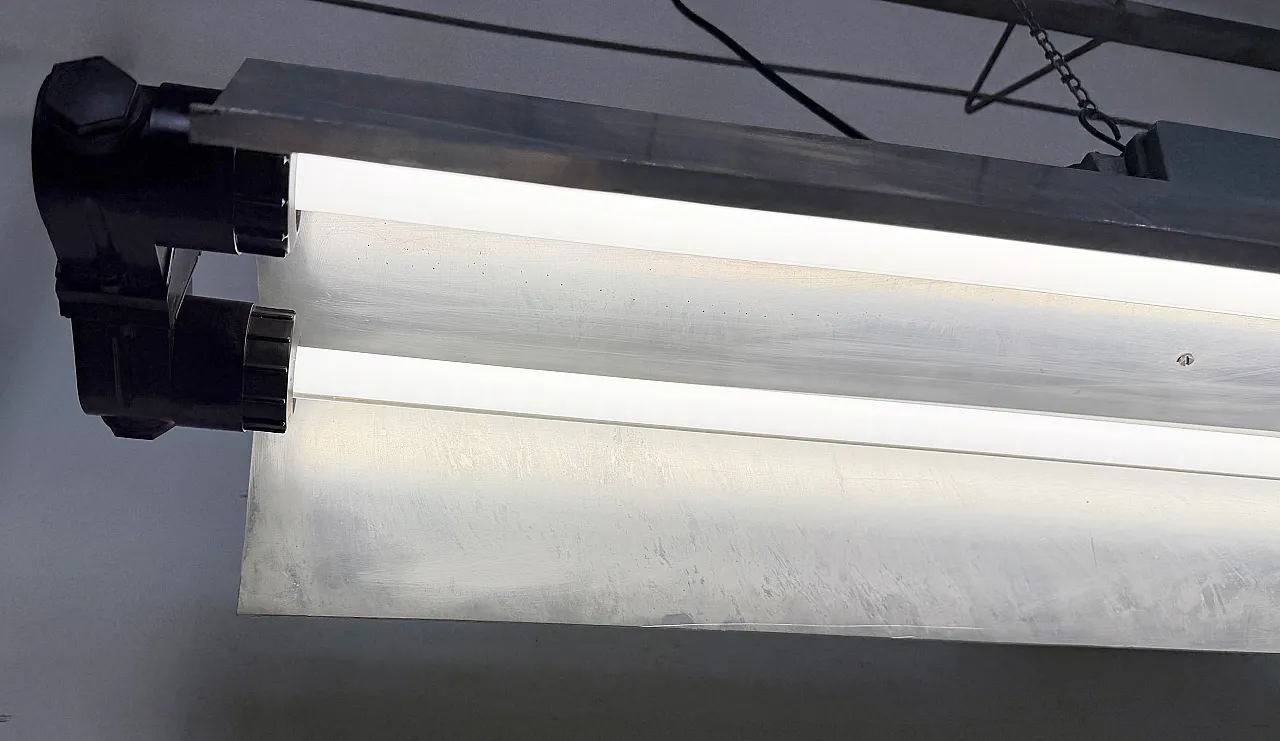 Industrial Grey Tube Light from Elektrosvit, 1970s 11