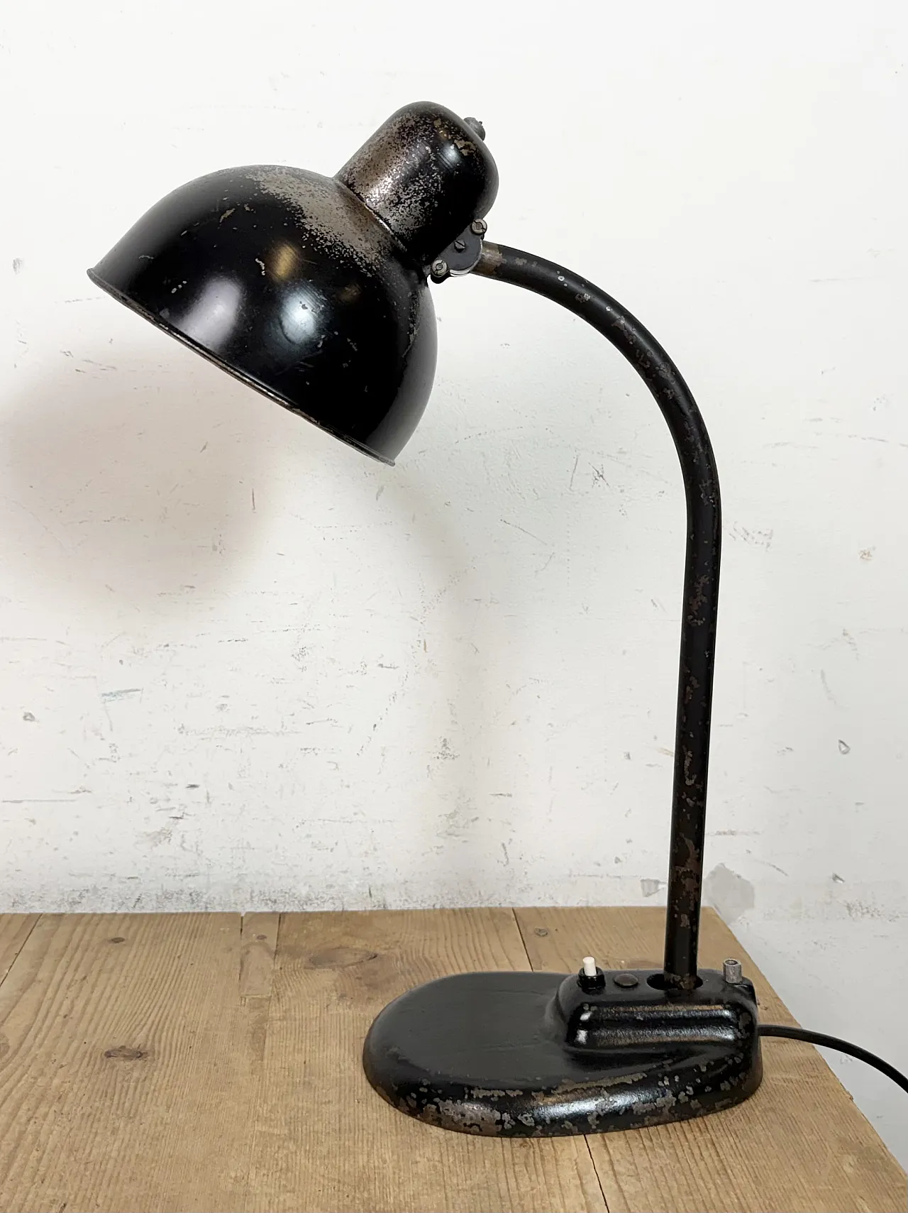 Black Industrial Bauhaus Table Lamp, 1930s 3