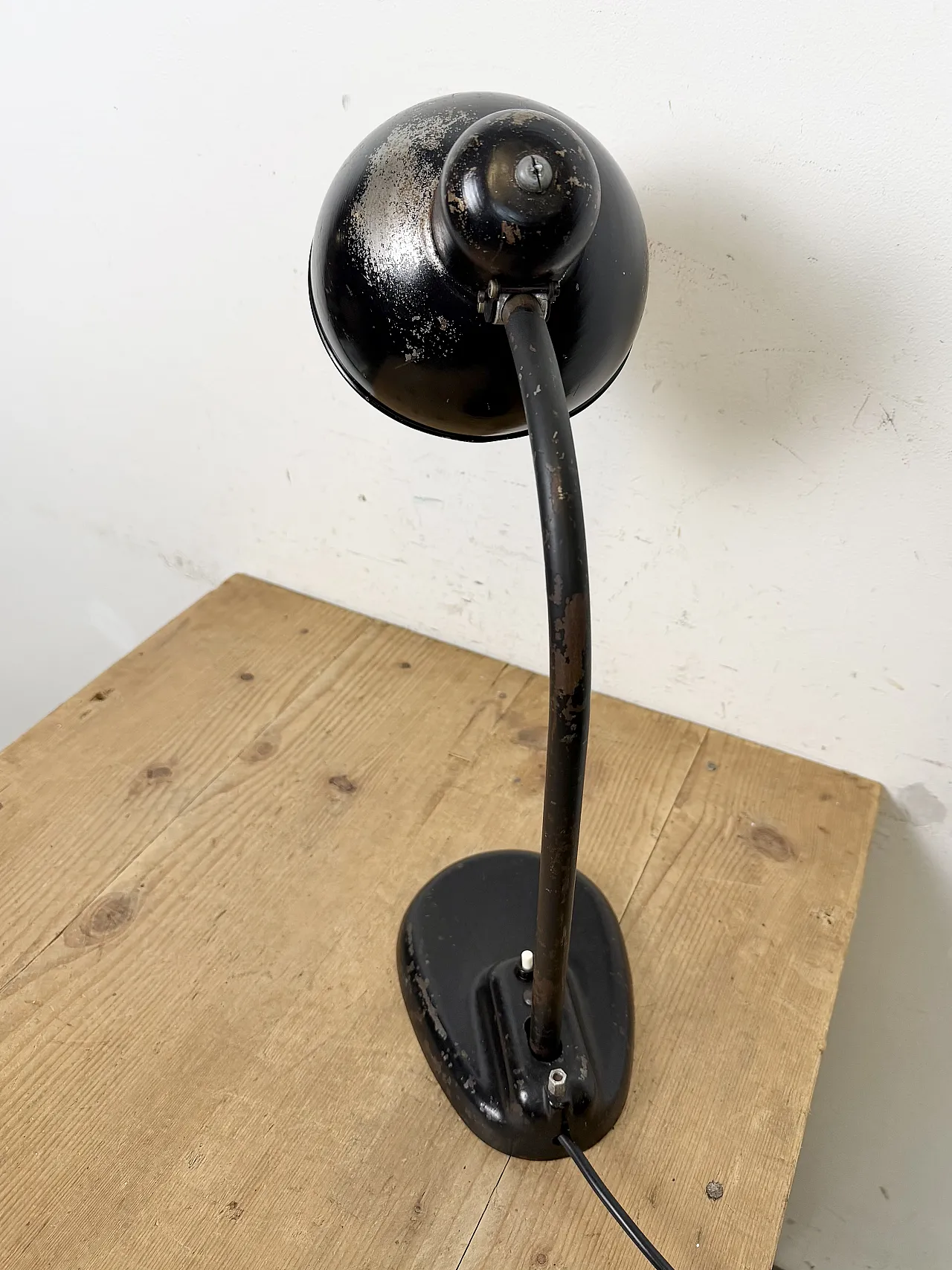 Black Industrial Bauhaus Table Lamp, 1930s 7