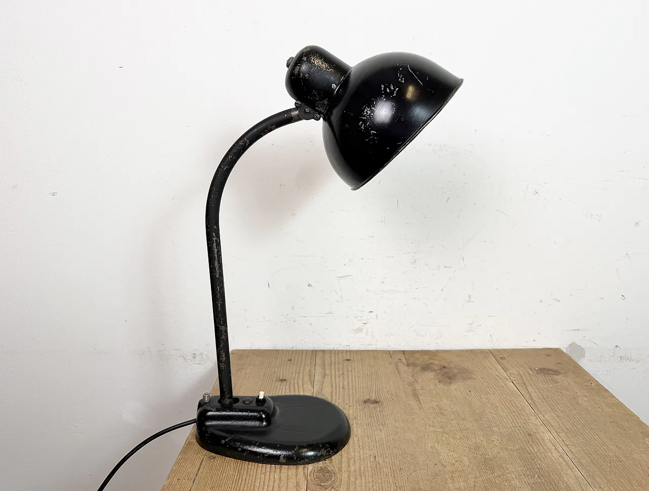 Black Industrial Bauhaus Table Lamp, 1930s 8