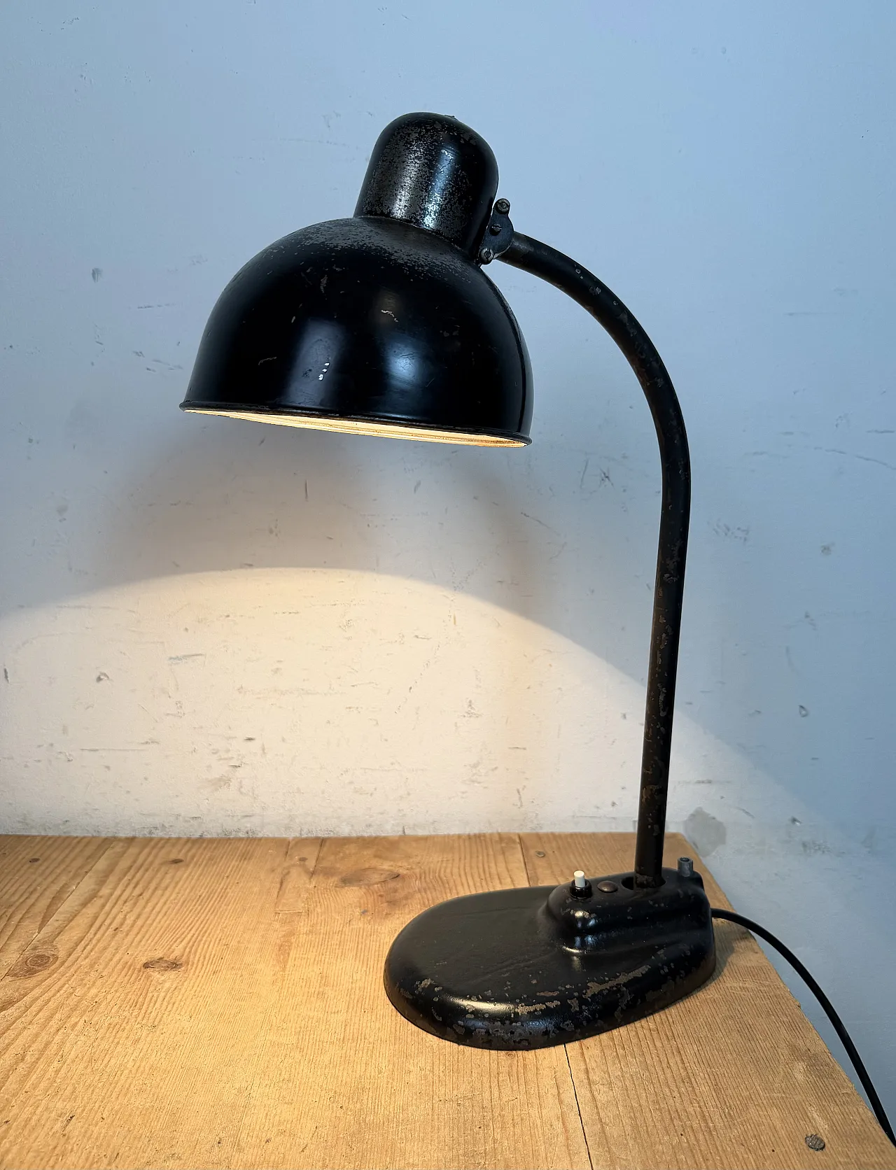 Black Industrial Bauhaus Table Lamp, 1930s 19