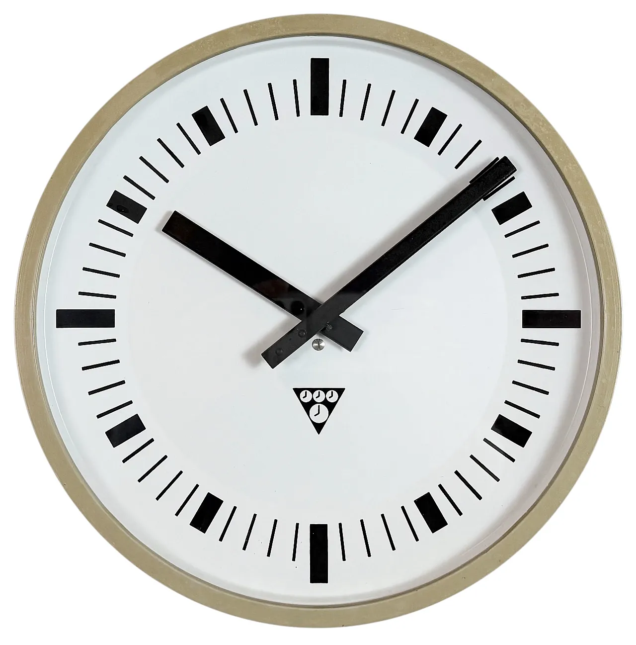 Industrial Beige Bakelite Wall Clock From Pragotron, 1970s 1