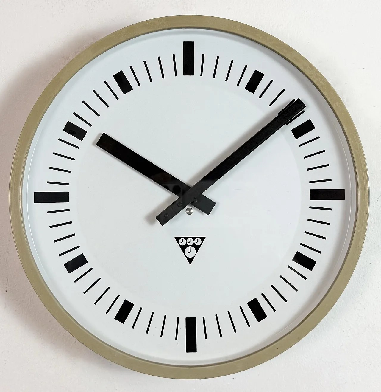 Industrial Beige Bakelite Wall Clock From Pragotron, 1970s 2