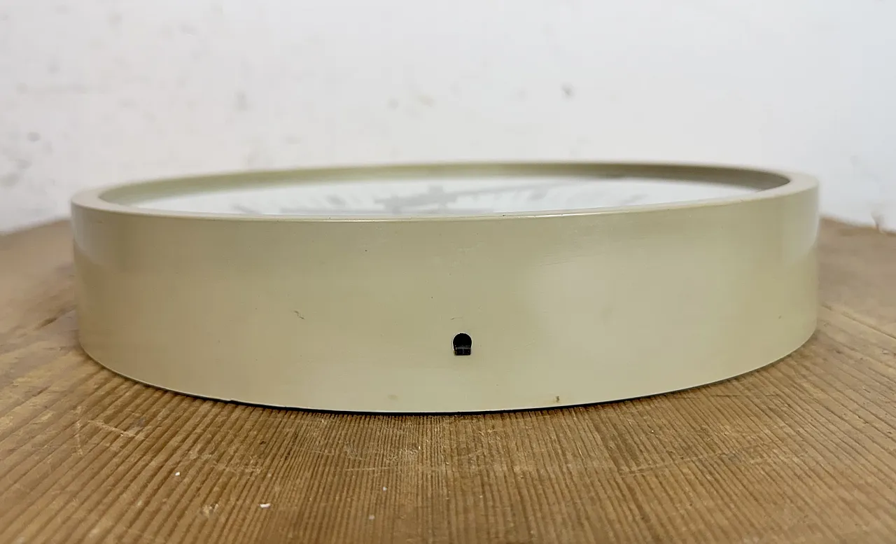 Industrial Beige Bakelite Wall Clock From Pragotron, 1970s 9