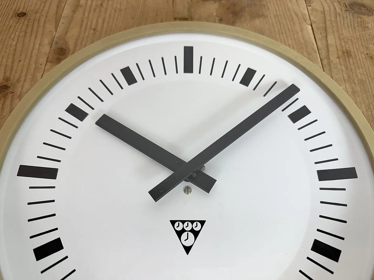 Industrial Beige Bakelite Wall Clock From Pragotron, 1970s 10