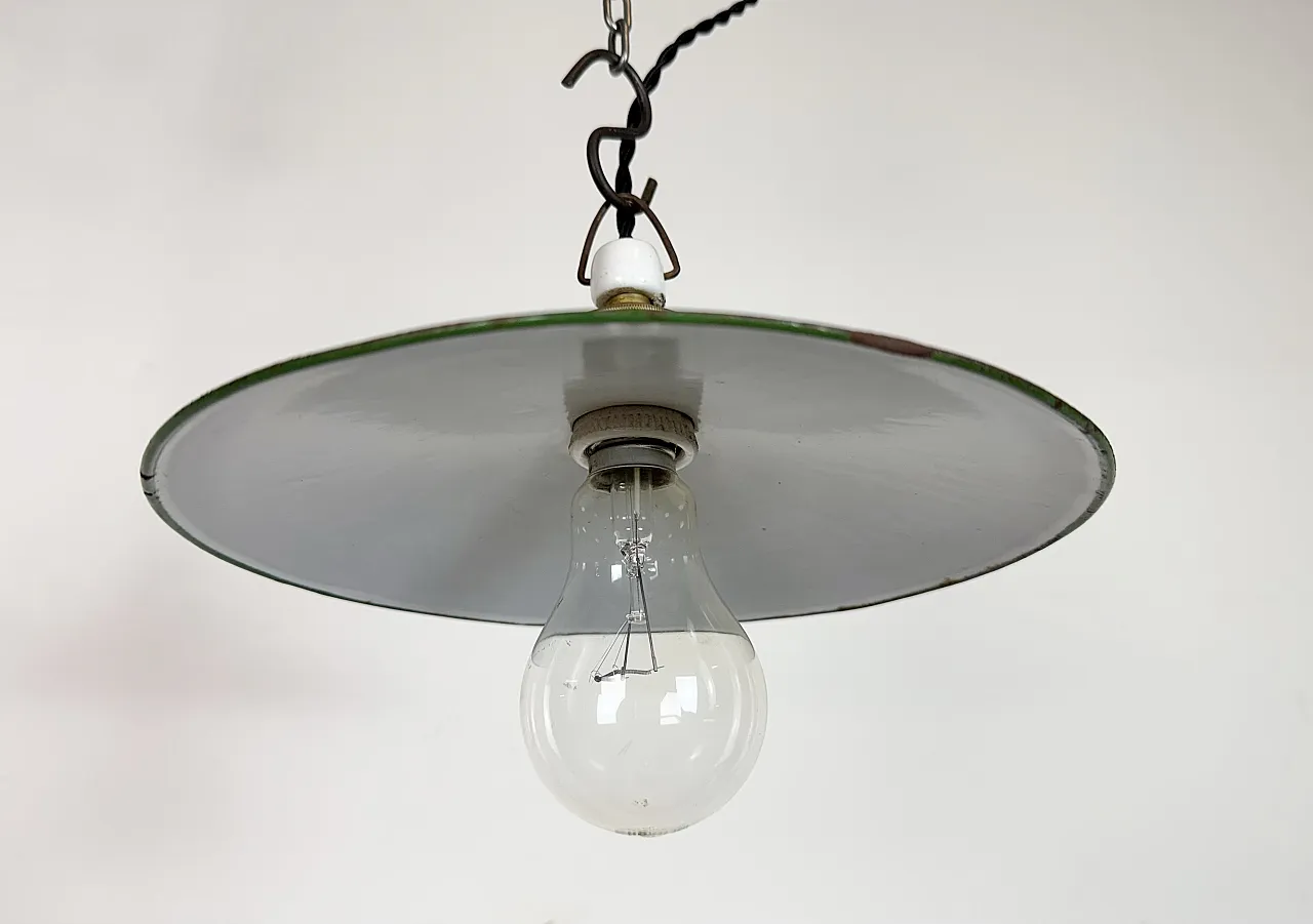Industrial Green Enamel Light, 1930s 5