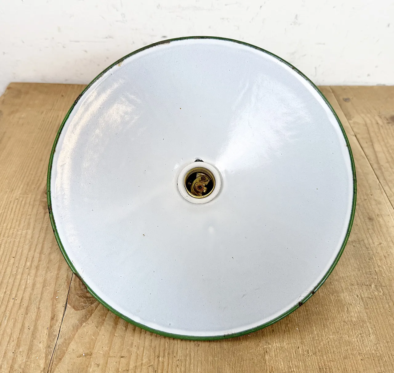 Industrial Green Enamel Light, 1930s 12
