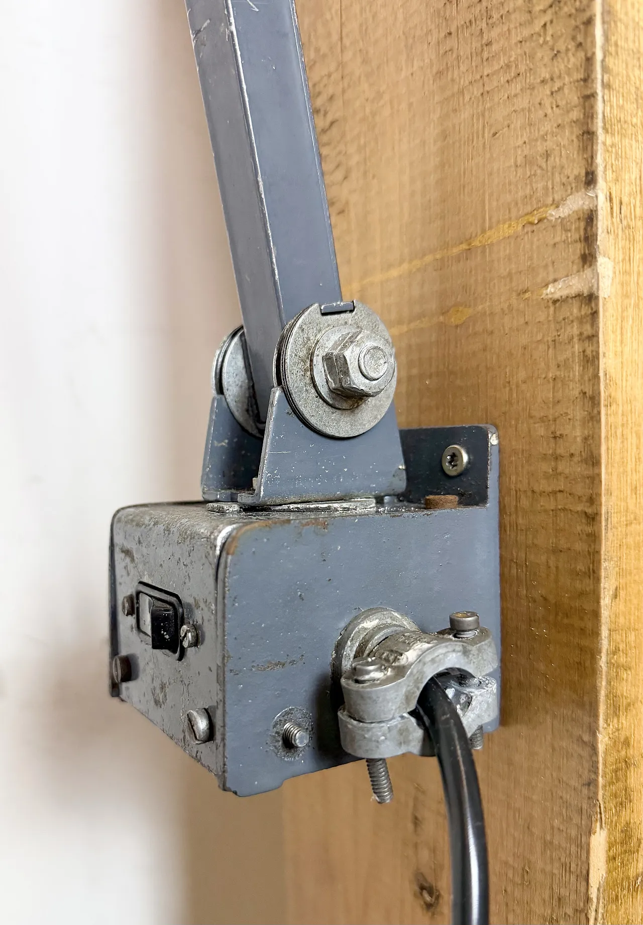 Industrial Grey Adjustable Wall Lamp from Memlite, 1960s 4