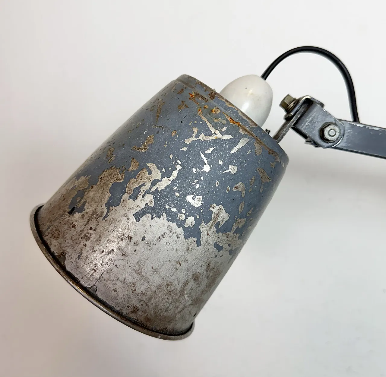 Industrial Grey Adjustable Wall Lamp from Memlite, 1960s 5