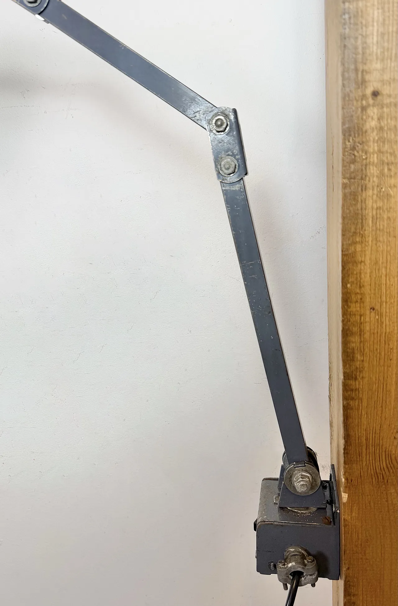 Industrial Grey Adjustable Wall Lamp from Memlite, 1960s 6