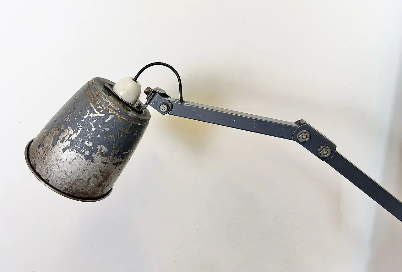 Industrial Grey Adjustable Wall Lamp from Memlite, 1960s 7