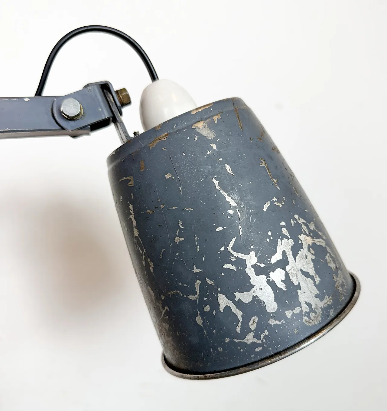 Industrial Grey Adjustable Wall Lamp from Memlite, 1960s 15