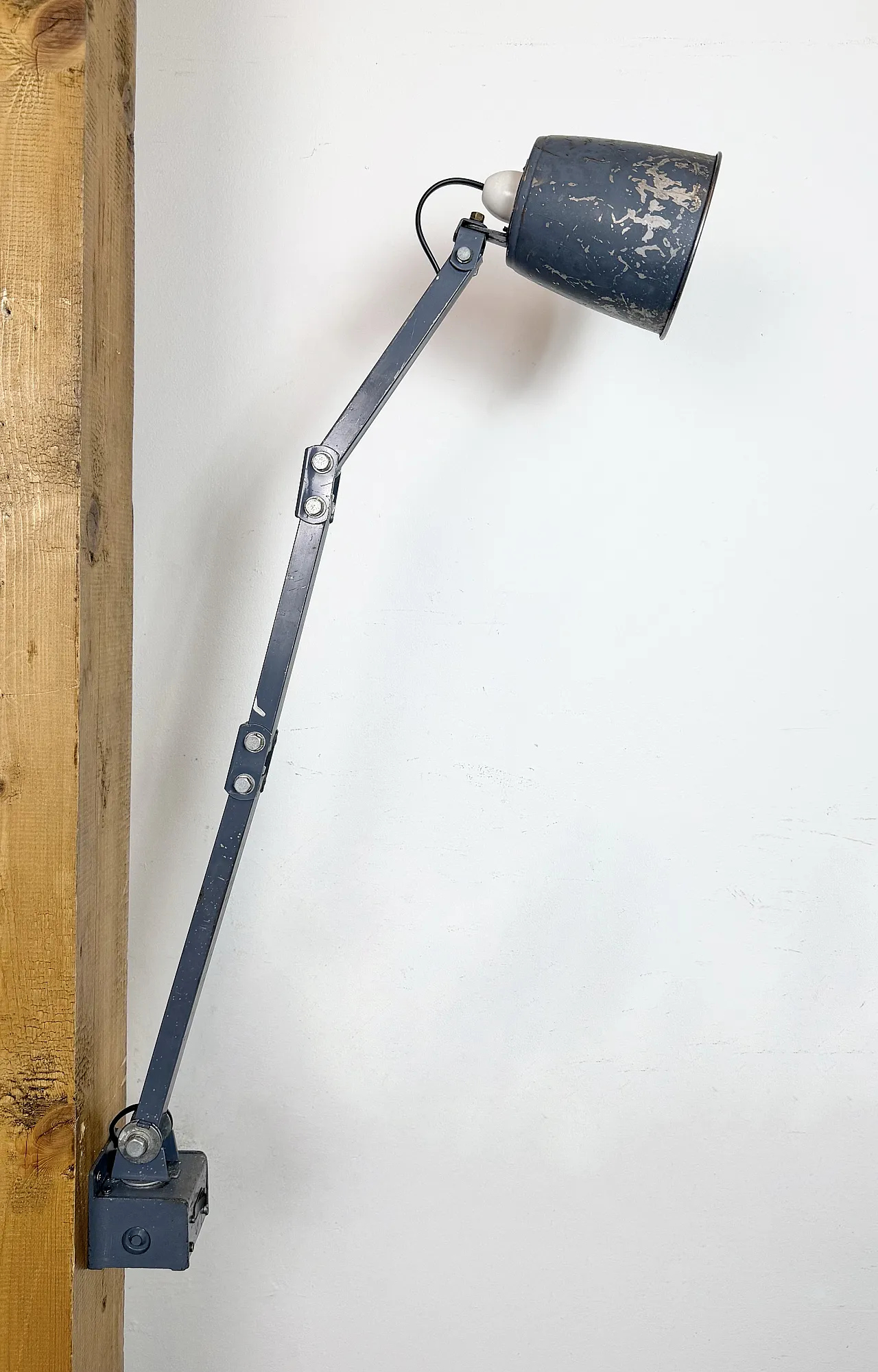 Industrial Grey Adjustable Wall Lamp from Memlite, 1960s 16