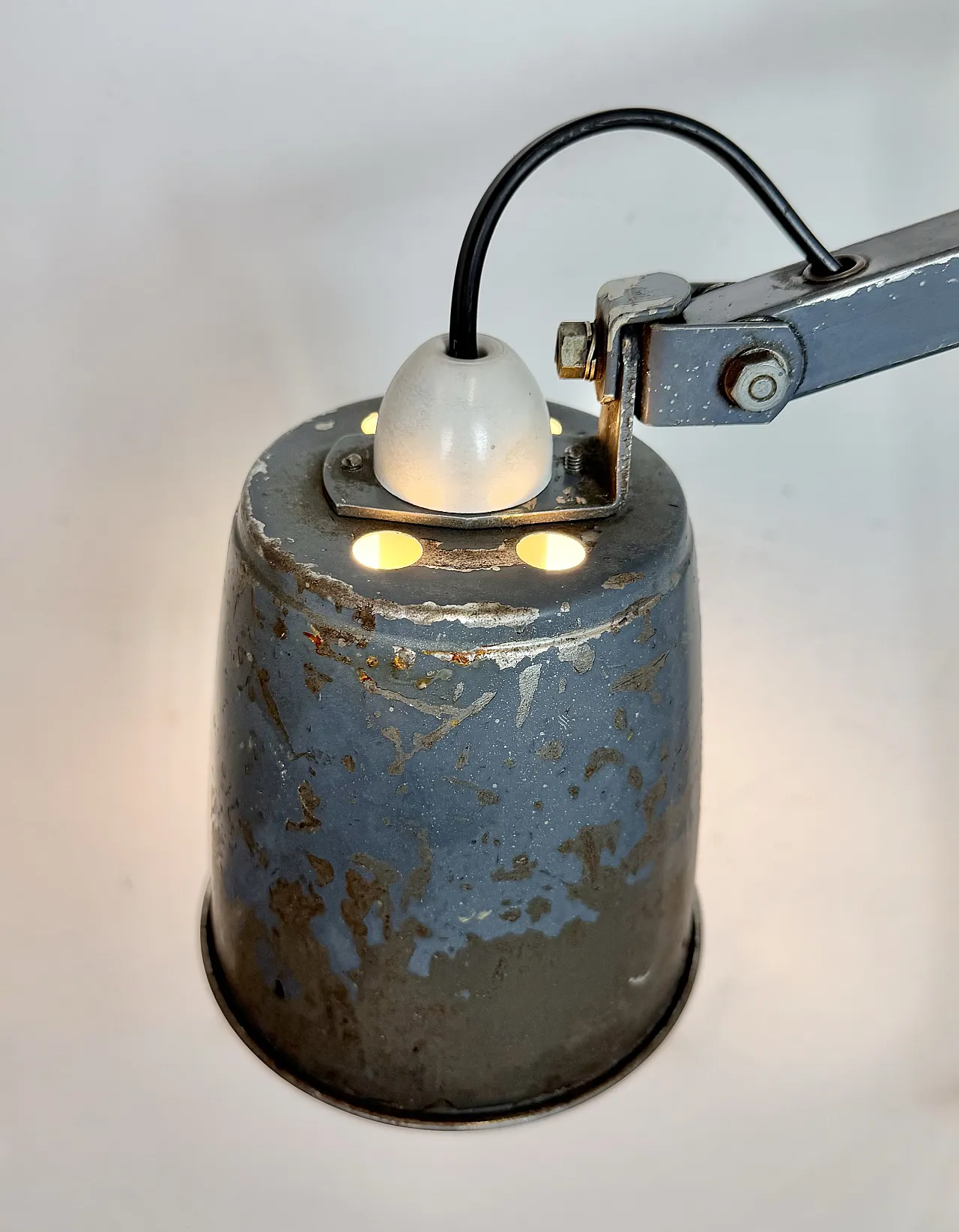 Industrial Grey Adjustable Wall Lamp from Memlite, 1960s 19