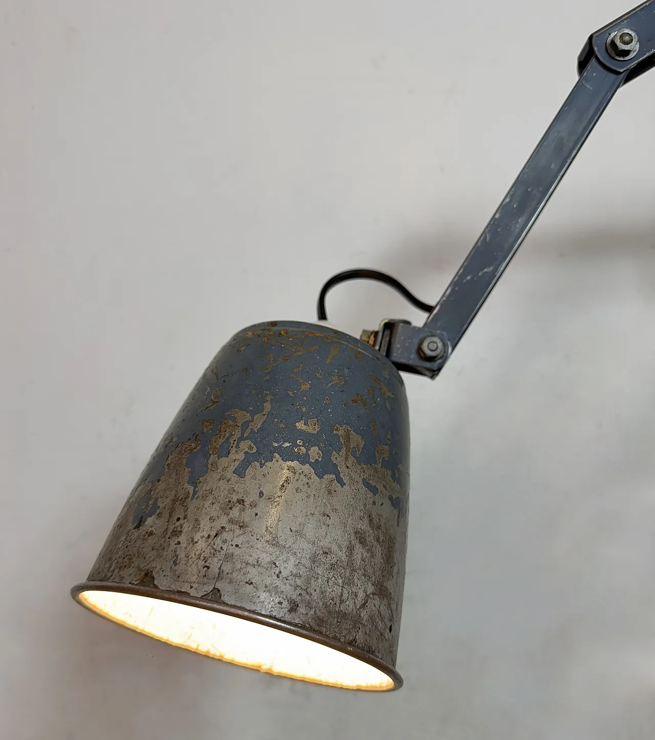 Industrial Grey Adjustable Wall Lamp from Memlite, 1960s 21