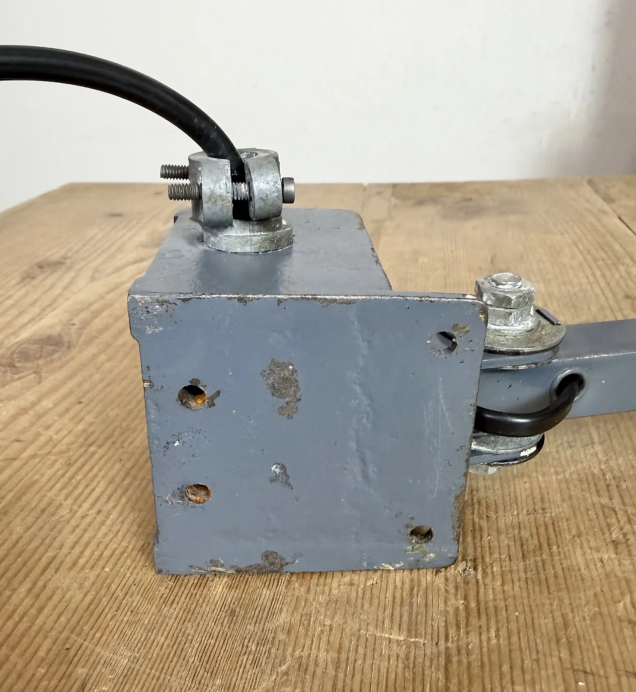 Industrial Grey Adjustable Wall Lamp from Memlite, 1960s 25