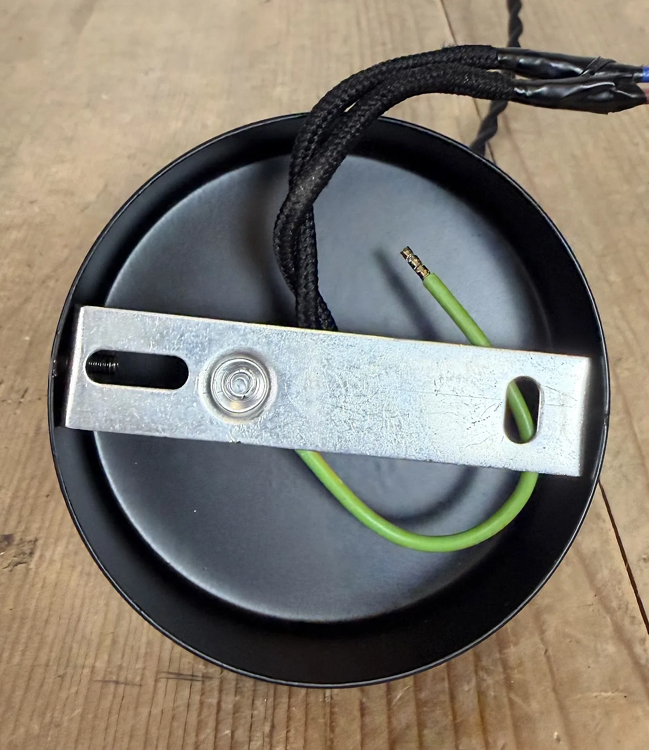 Industrial Black Enamel Ceiling Lamp, 1950s 12