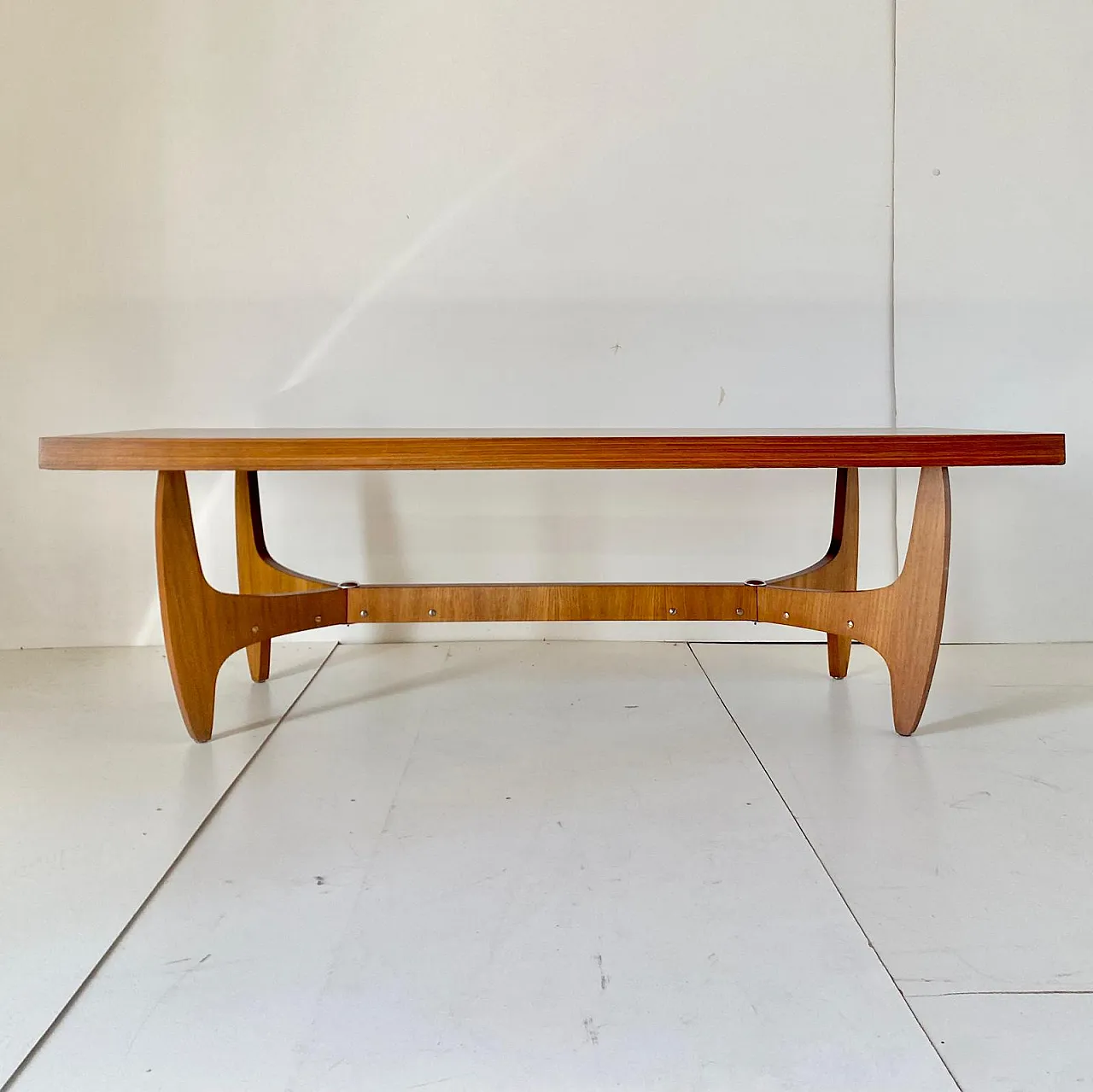 Large coffee table in walnut wood, Italy, 1960s 17