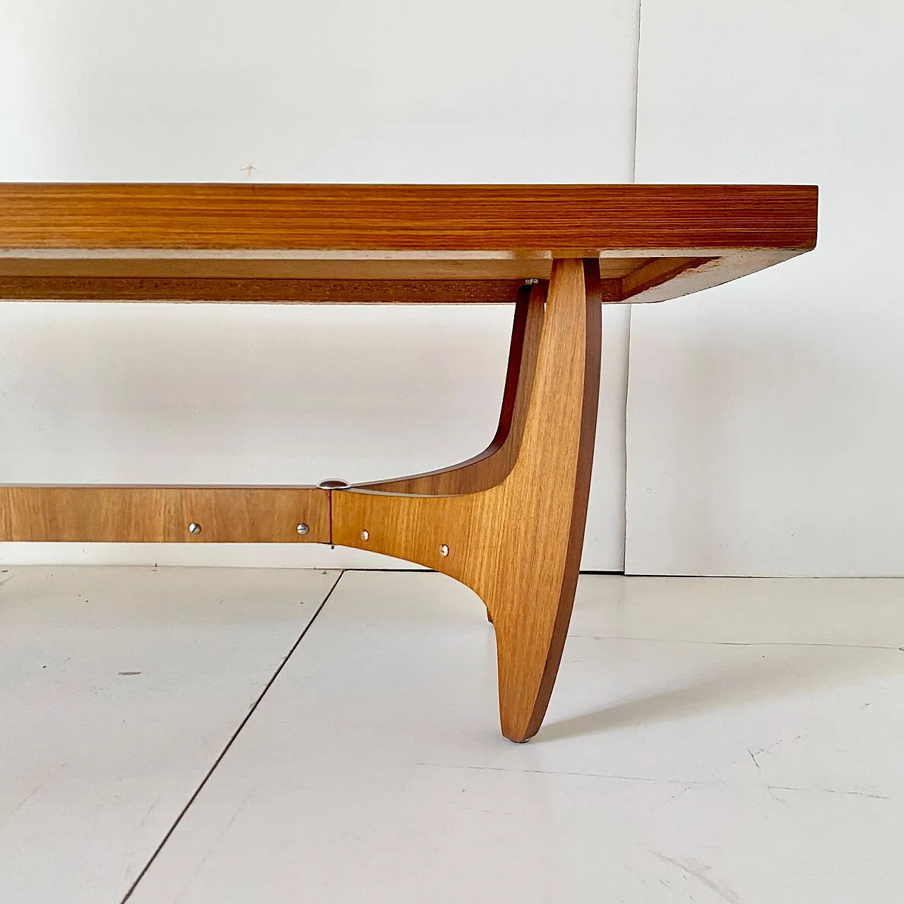 Large coffee table in walnut wood, Italy, 1960s 19