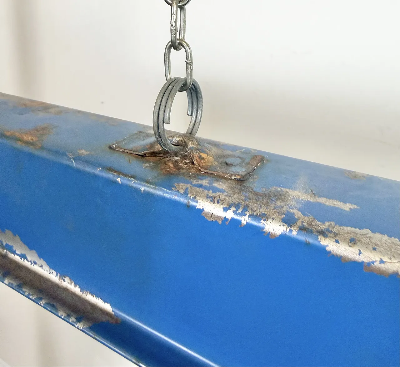 Blue Industrial Hanging Tube Light, 1970s 5