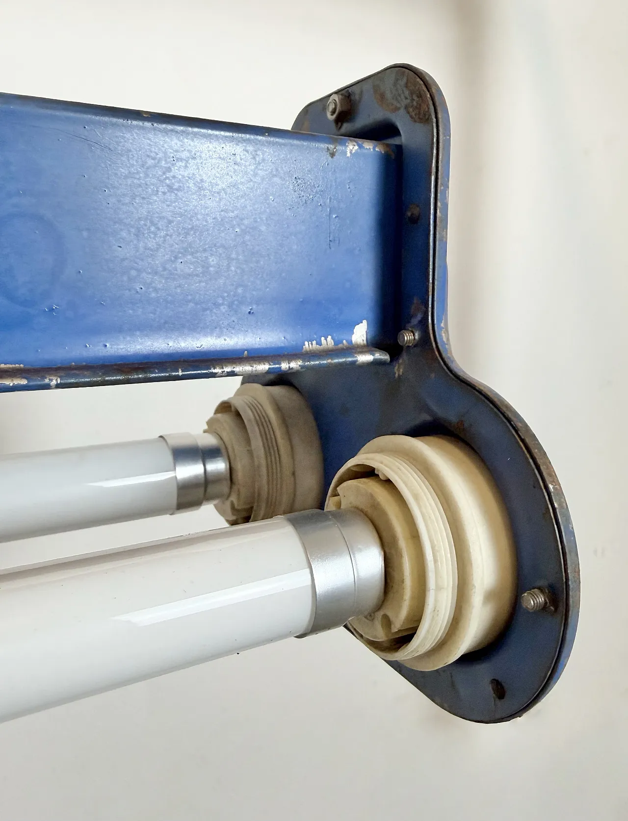Blue Industrial Hanging Tube Light, 1970s 7