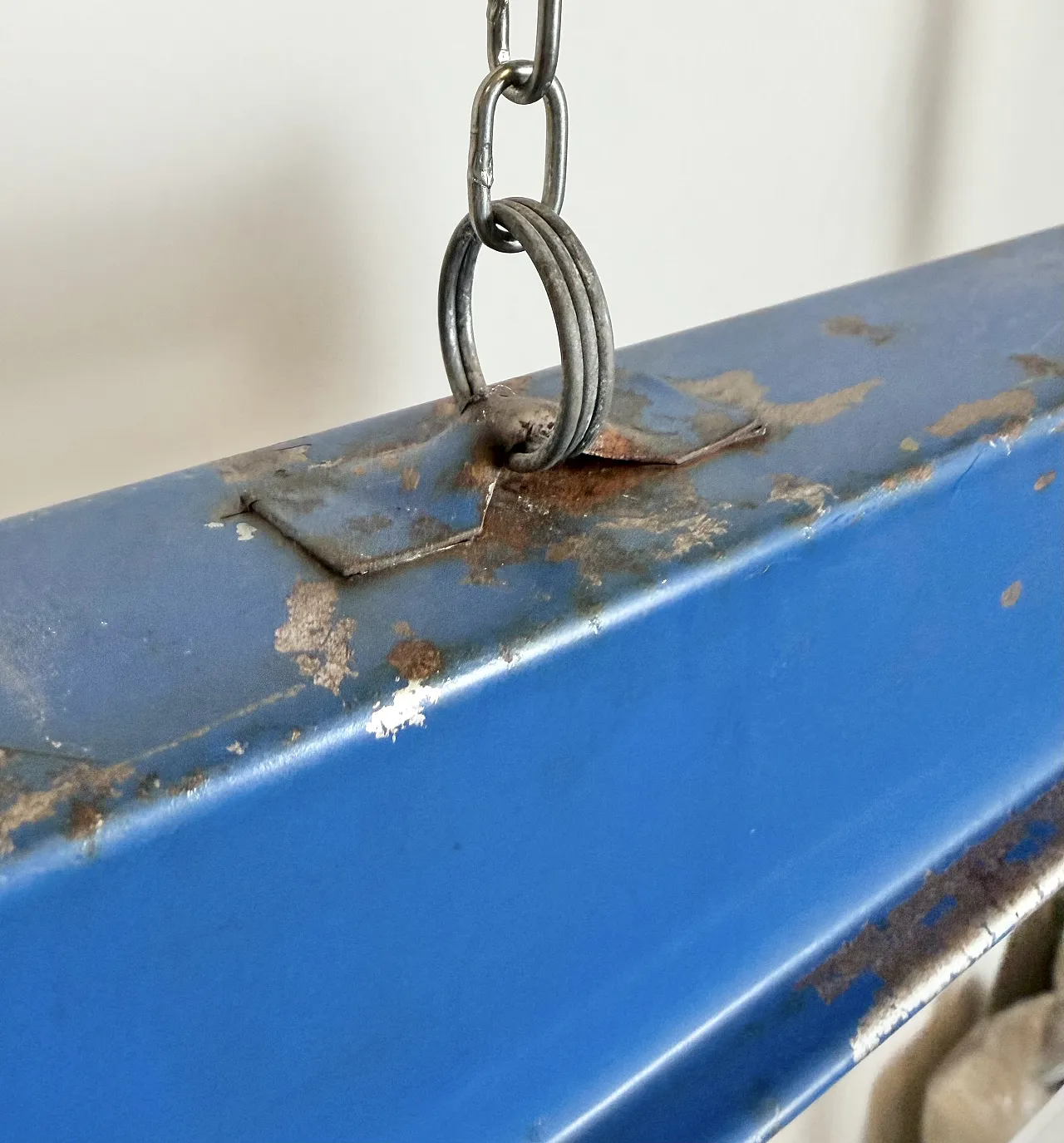 Blue Industrial Hanging Tube Light, 1970s 8