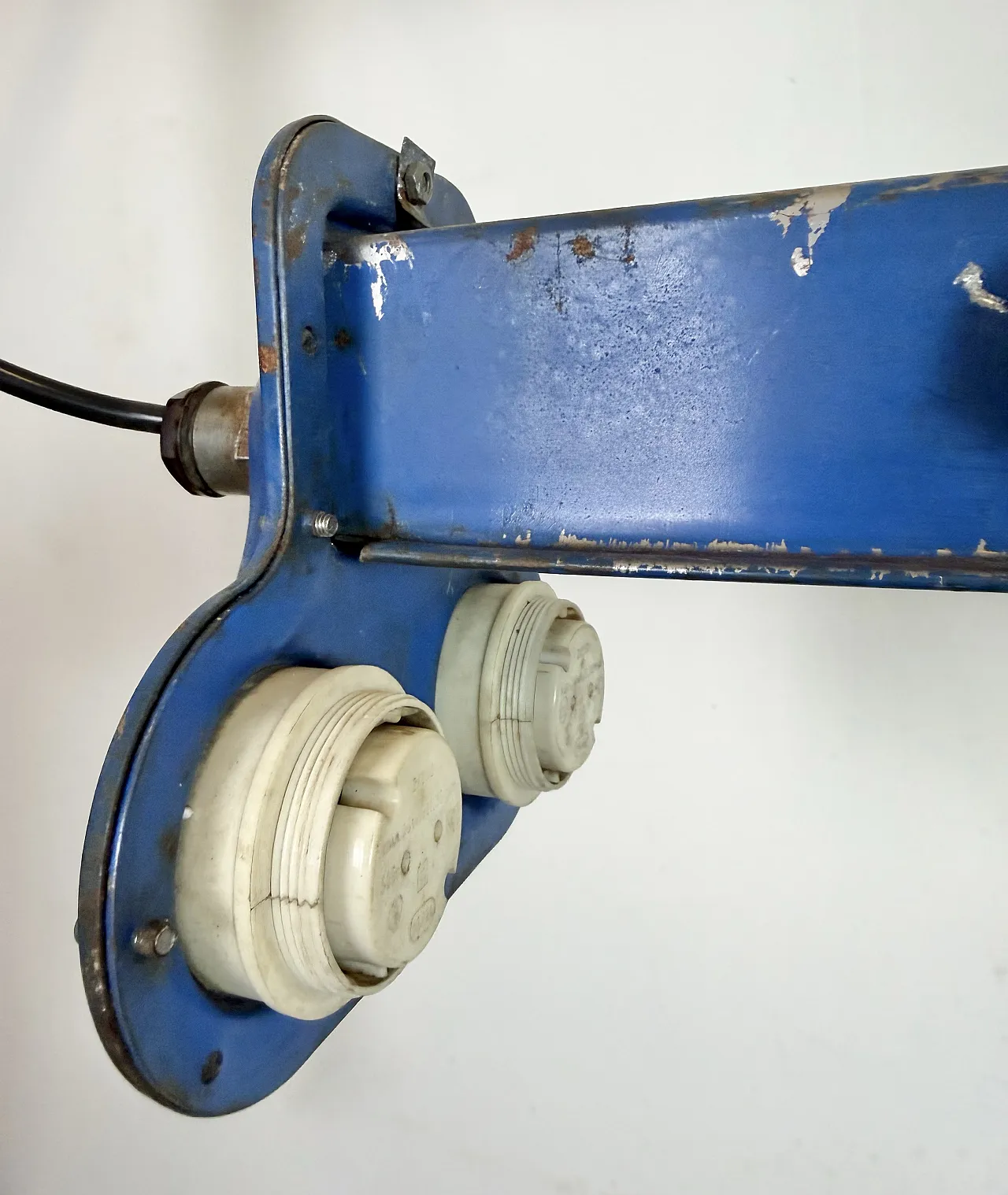 Blue Industrial Hanging Tube Light, 1970s 14