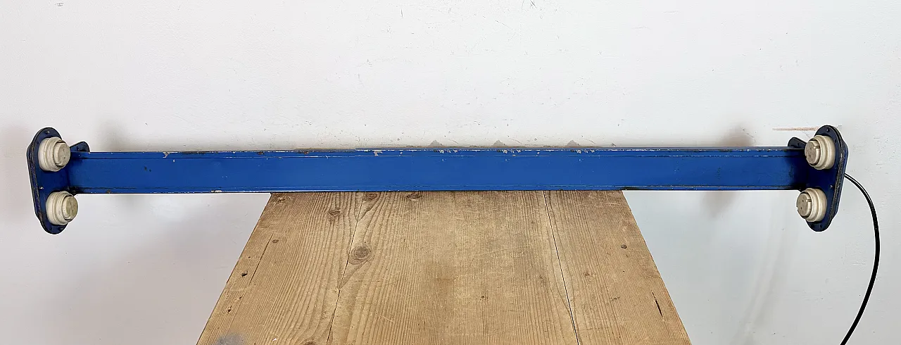 Blue Industrial Hanging Tube Light, 1970s 20