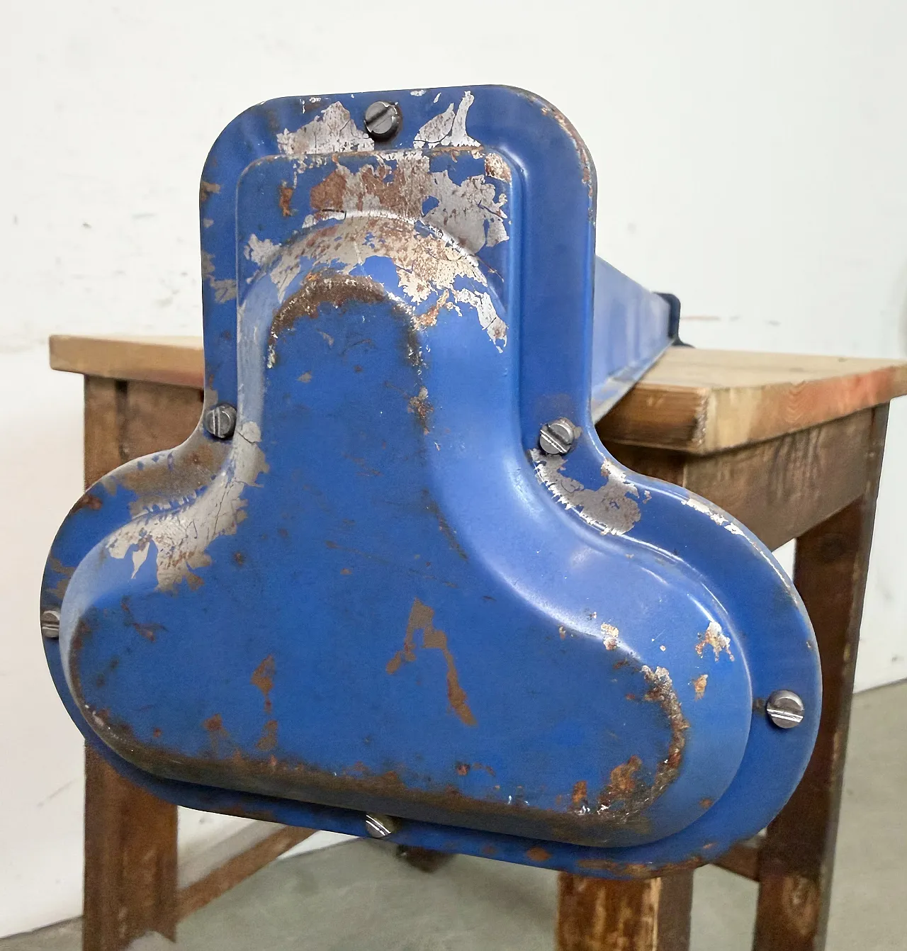 Blue Industrial Hanging Tube Light, 1970s 21