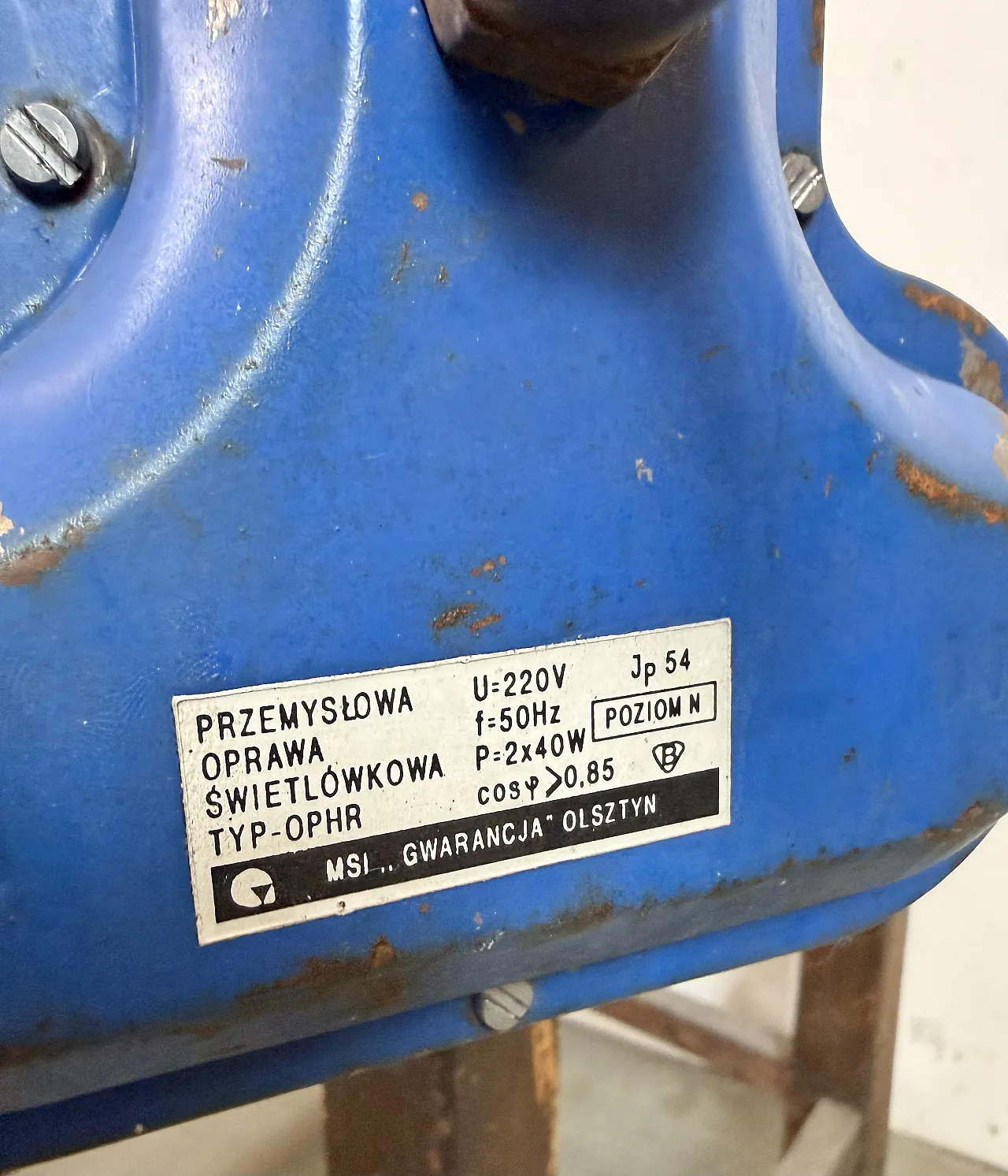 Blue Industrial Hanging Tube Light, 1970s 22