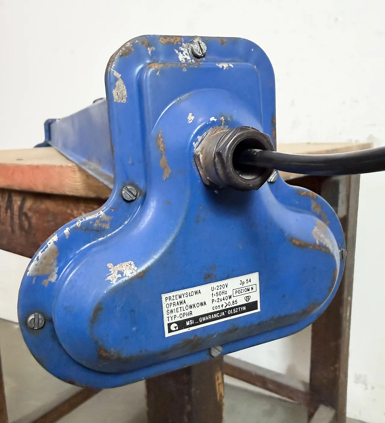 Blue Industrial Hanging Tube Light, 1970s 23