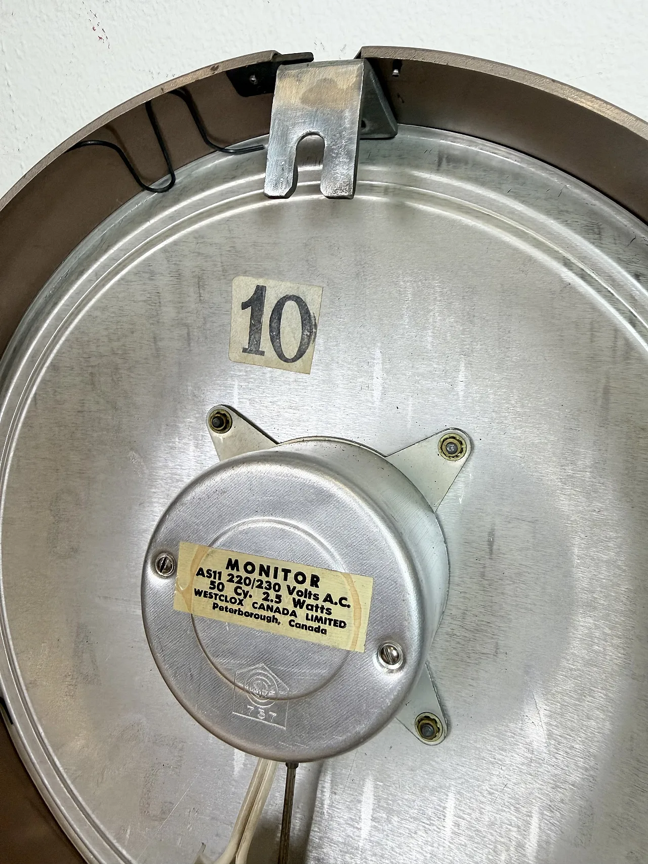 Brown Industrial Electric Station Wall Clock from Westclox , 1960s 18